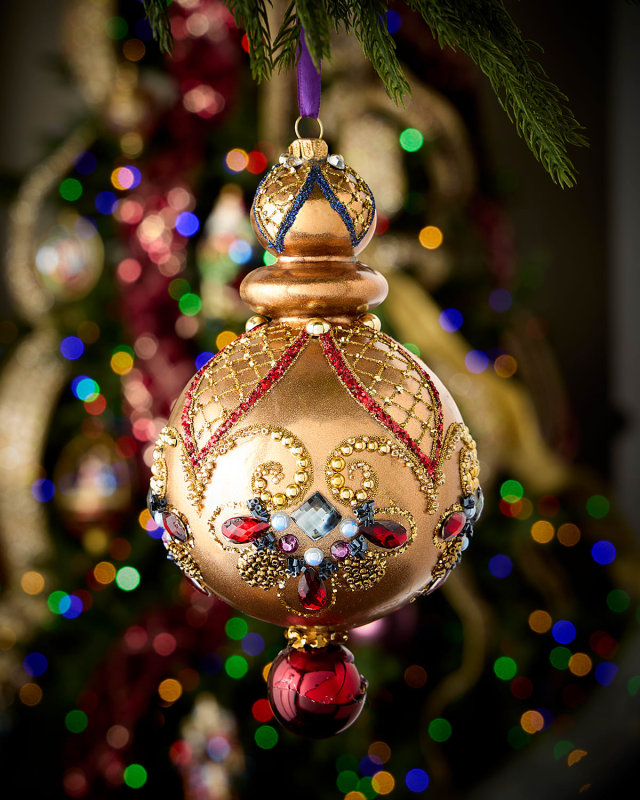 Copper with Multicolor Crystals Ornament